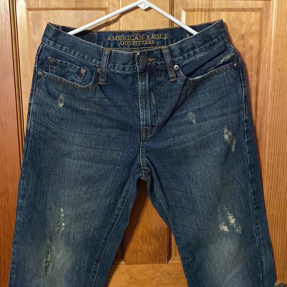 NWOT Mens American Eagle/distressed relaxed straight jeans /size 29/32 - Picture 2 of 8